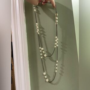 Brass and Pearl necklace